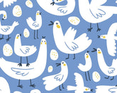 Little Johnny Chicken and egg in blue color.